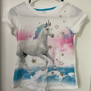 Wonder Nation Girls Unicorn T shirt- L